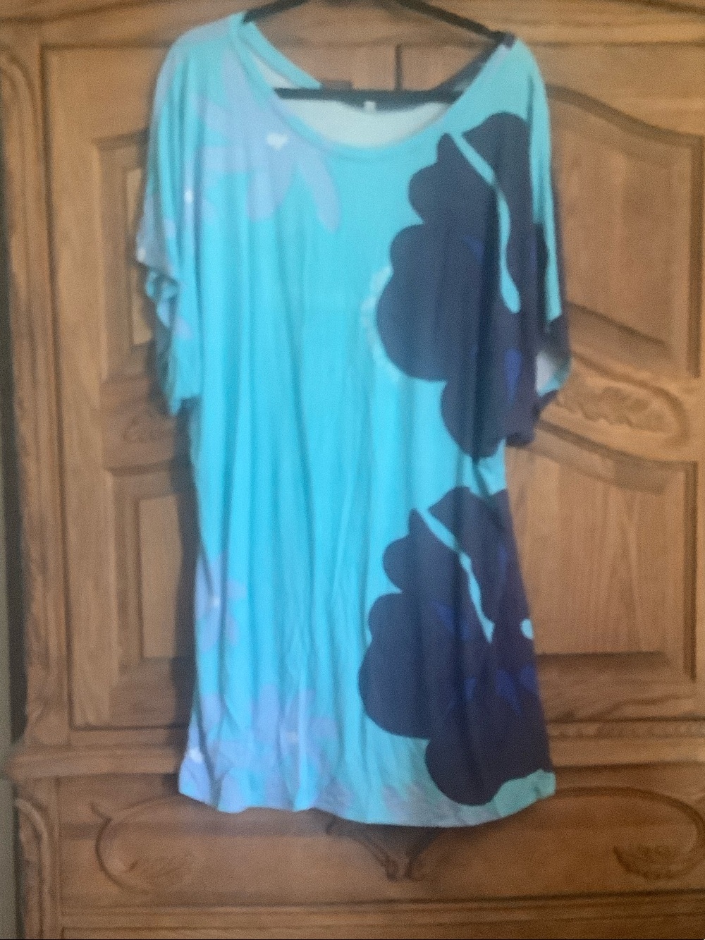 Aqua Floral Swim Coverup Tunic